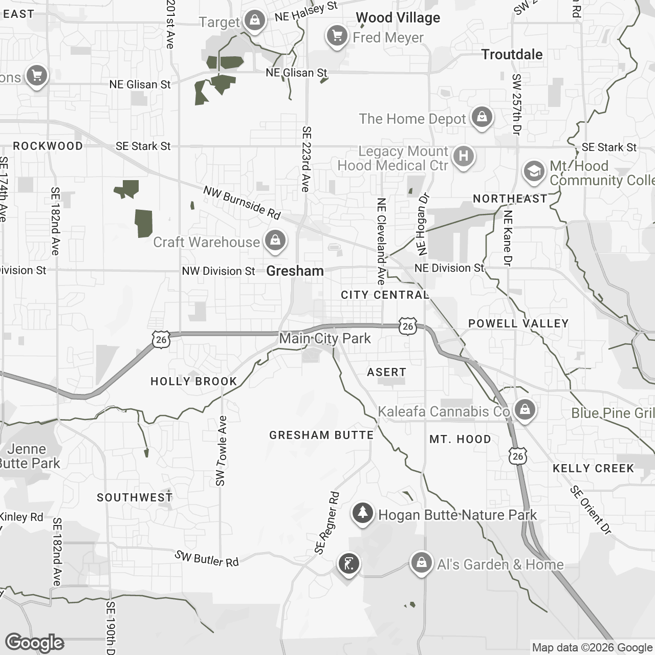 Map of Gresham, Oregon
