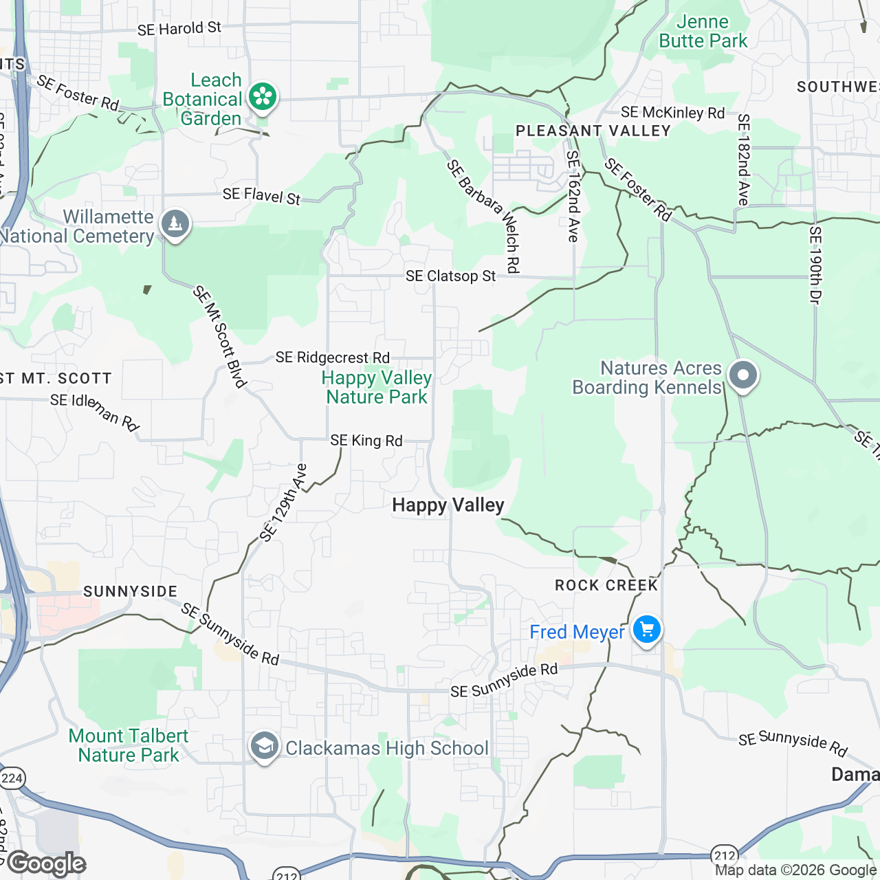 Map of Happy Valley, Oregon