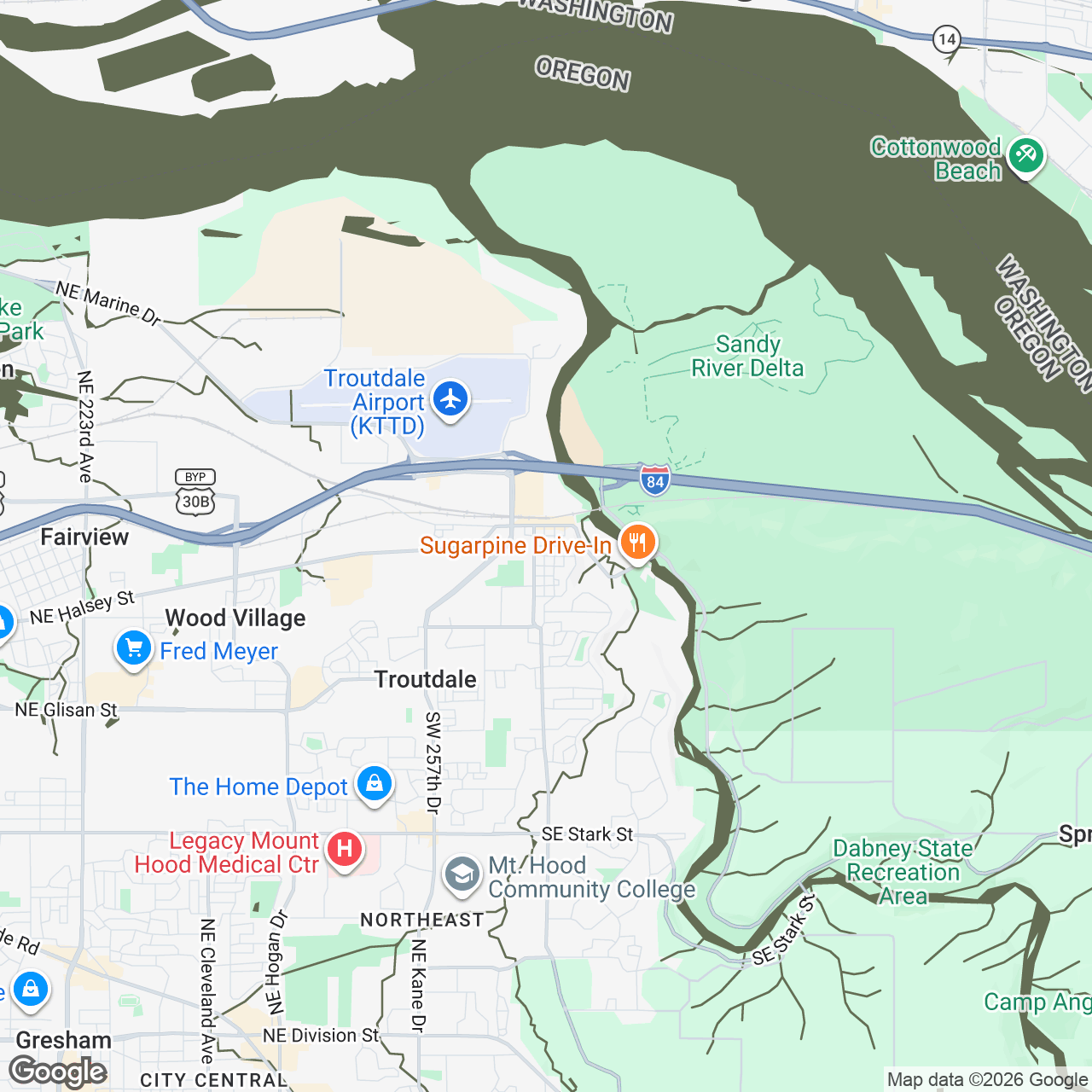 Map of Troutdale, Oregon