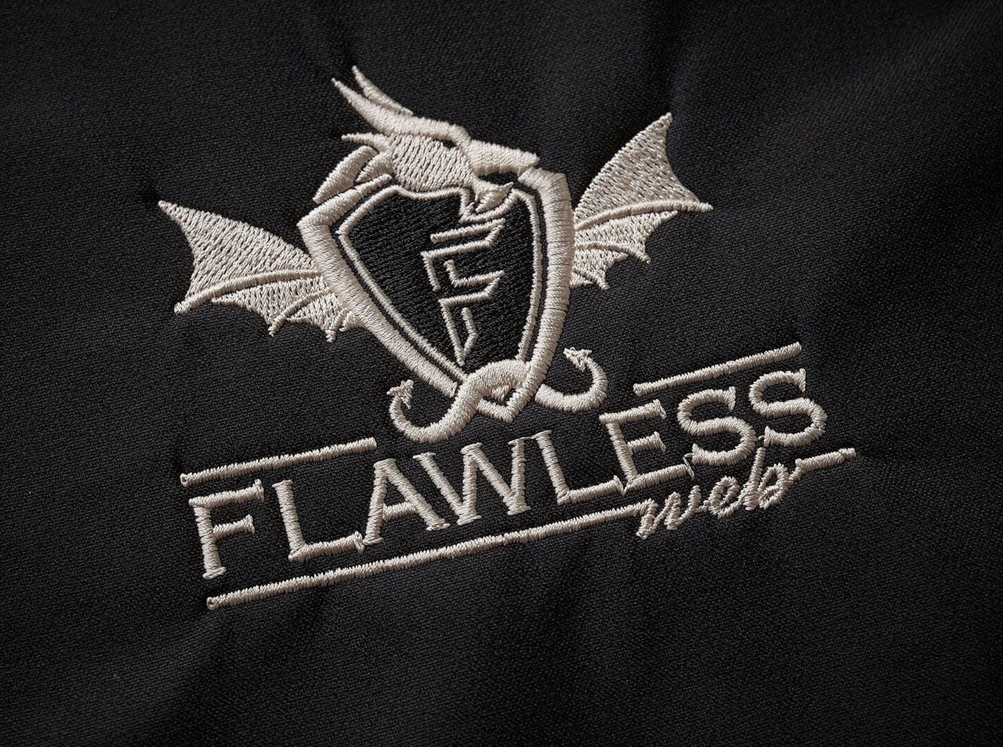 flawless web logo with dragon on jacket embroidered gresham oregon