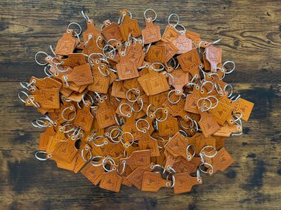 Bulk leather keychains laser engraved Oregon Barrel Racing Association OBRA Finals 2022